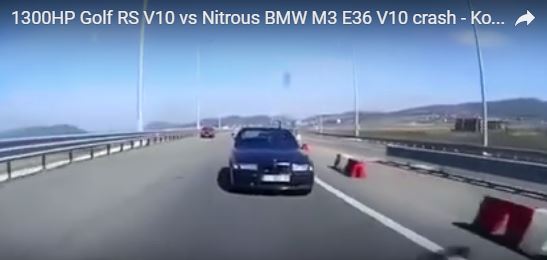 E36 BMW M3 Gets Impressive Wrecking while Attempting to Tackle Much Powerful VW Golf RS V10